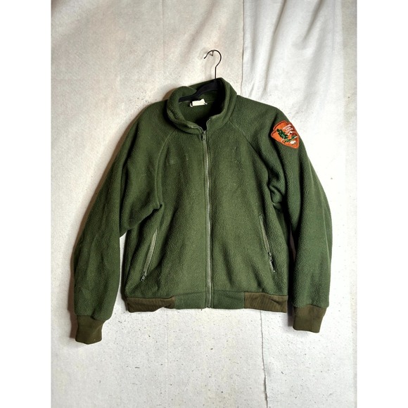 VF Solutions National Park Service Fleece Jacket Mens Medium Green Patch Sleeve